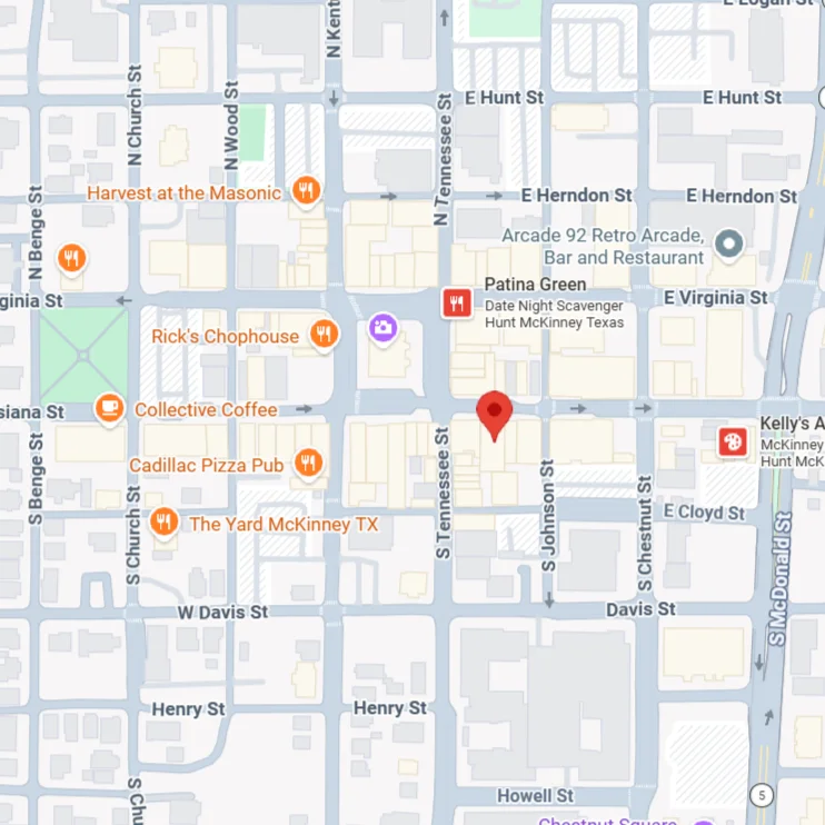 Map showing High Ridge Advisory office in McKinney, Texas